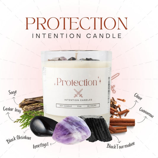Protection Crystal Intention Candle