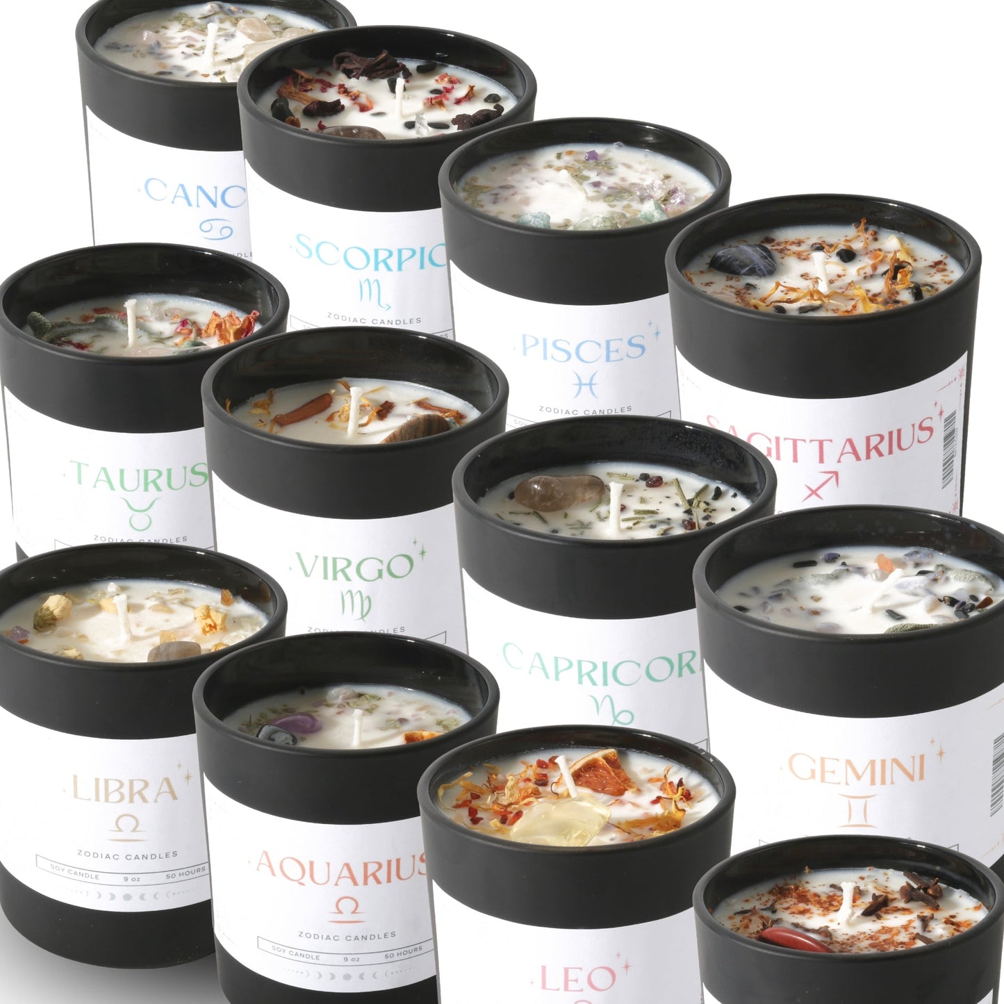 Pisces Zodiac Crystal Candle