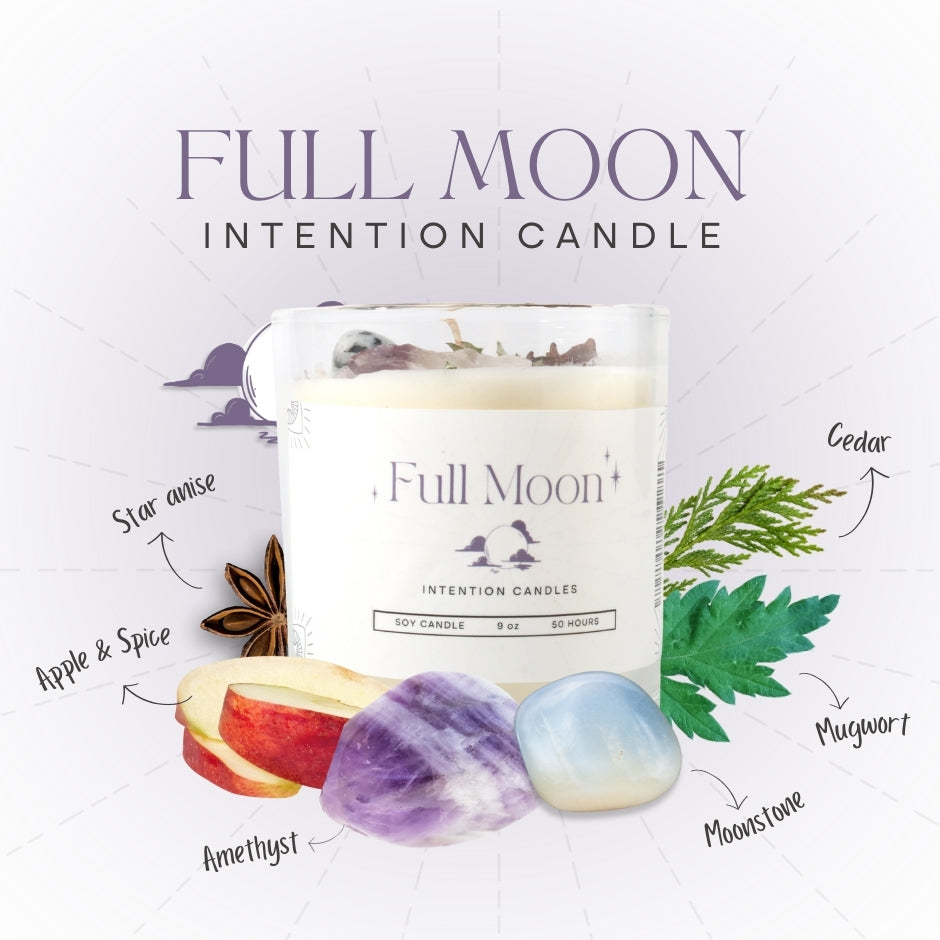 Full Moon Crystal Intention Candle