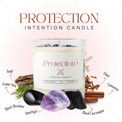 Protection Crystal Intention Candle