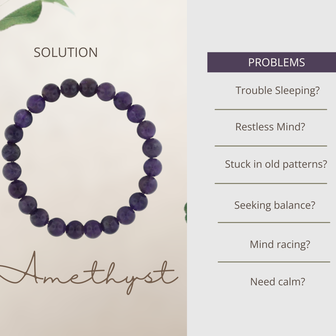 Sleep & Anti-Addiction - Amethyst Bead Bracelet