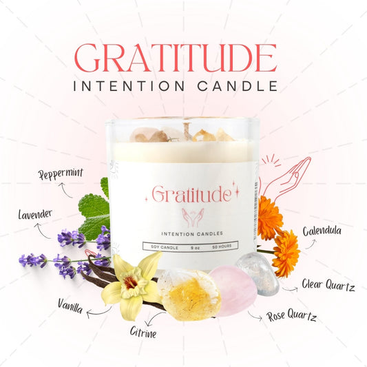 Gratitude Crystal Intention Candle