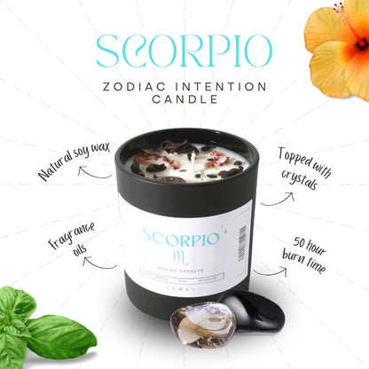 Scorpio Zodiac Crystal Candle