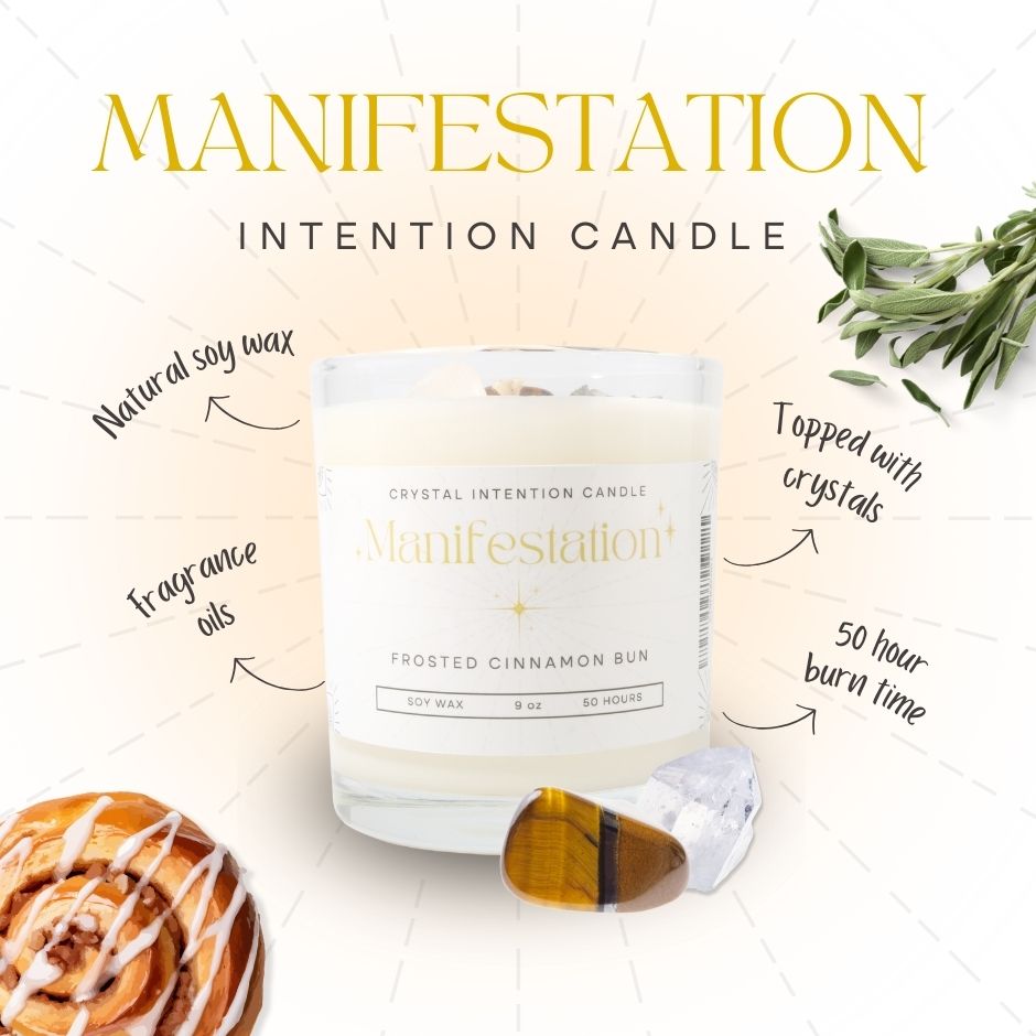 Manifestation Crystal Intention Candle