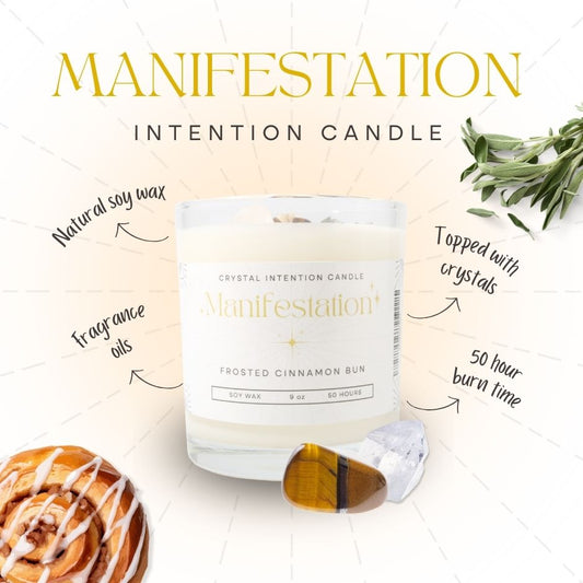 Manifestation Crystal Intention Candle