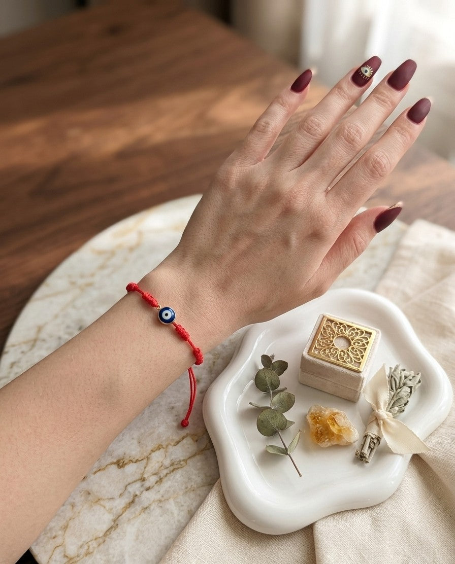 7-Knot Protection Bracelet with Evil Eye