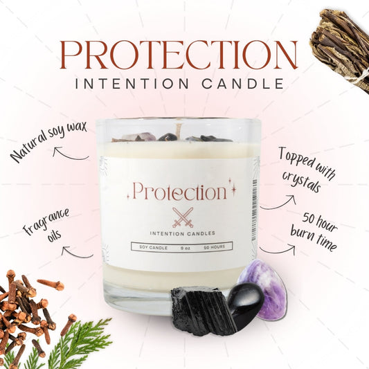 Protection Crystal Intention Candle