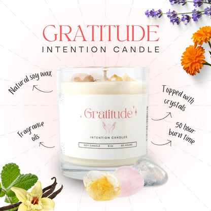 Gratitude Crystal Intention Candle