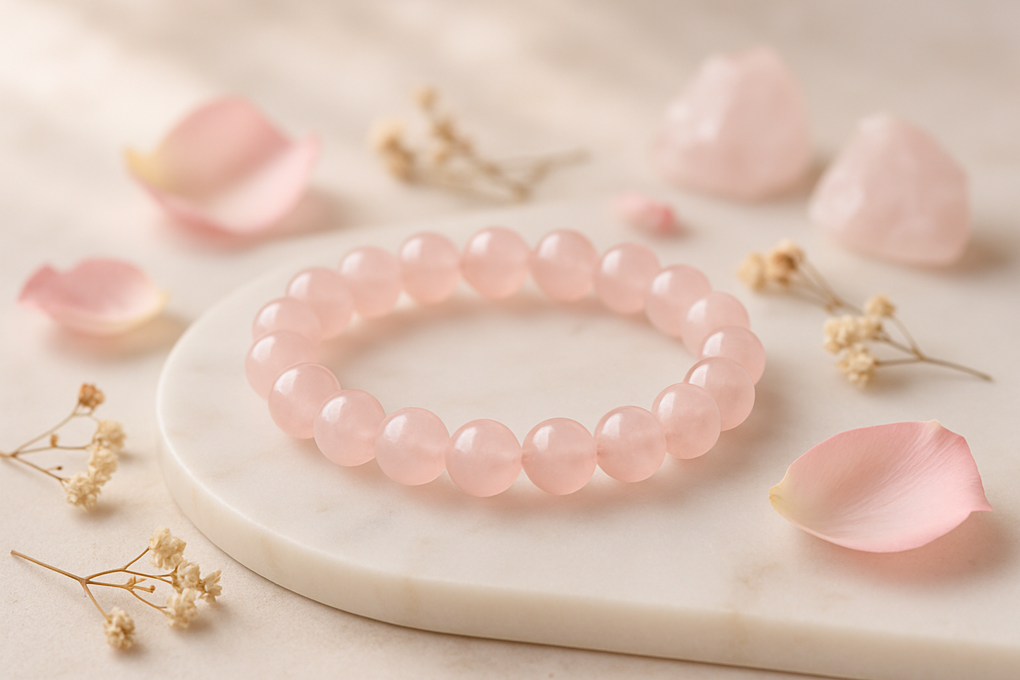 Rose Quartz Bracelet (8mm) – Love • Compassion • Healing-aesthetic